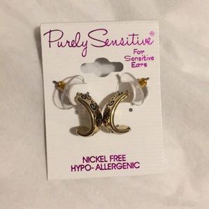 Gold and black detail earrings